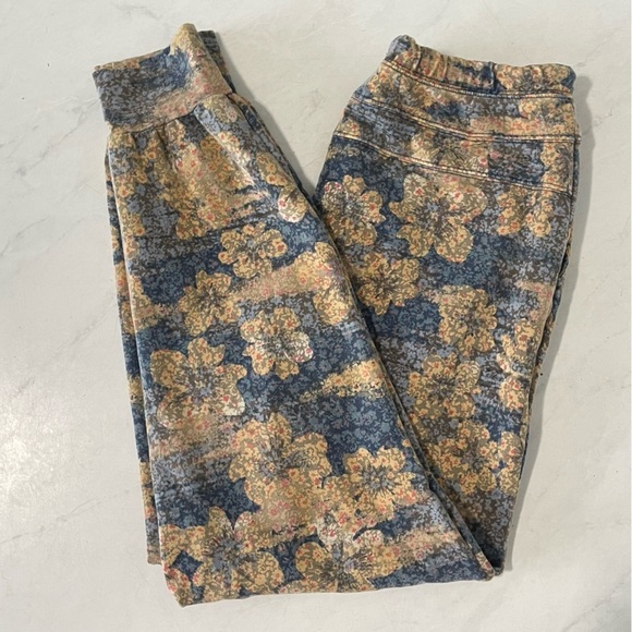 Anthropologie Saturday Sunday Blue Yellow Floral Drawstring Joggers Size Small - Picture 8 of 8